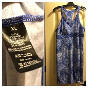 Blue and white dress